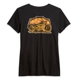 Harley Davidson NWT Women's Racer Pocket Tee Black Beauty, size Large